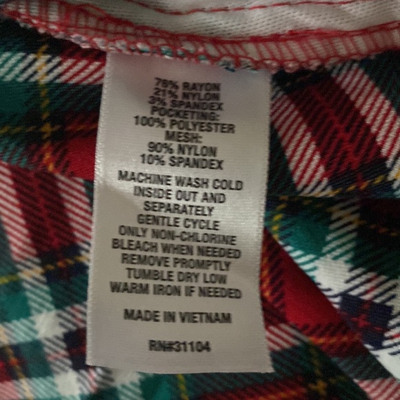 Kim Rogers Red Tartan Plaid Pull On Pant 10S - Picture 6 of 6